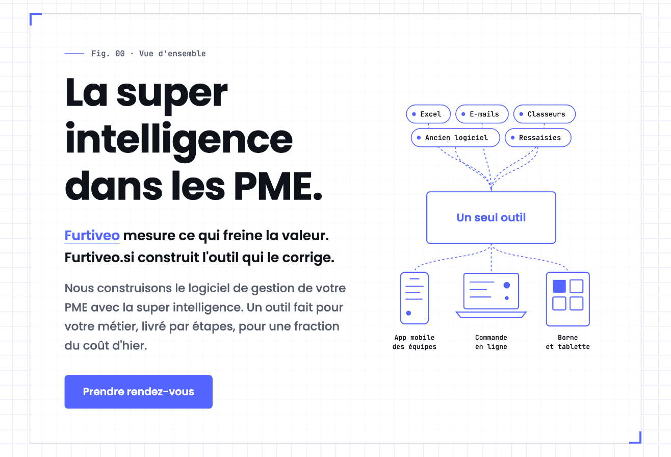 Furtiveo.si : la super intelligence dans les PME. Excel, e-mails, classeurs et ancien logiciel réunis dans un seul outil.